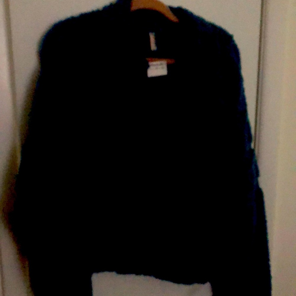 NWT Free People Nantucket movement furry fleece large blue quarter zip.